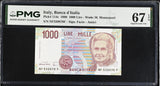 Italy 1000 Lire 1990 P 114 c Superb Gem UNC PMG 67 EPQ