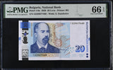 Bulgaria 20 Leva 2020 P 118 c Gem UNC PMG 66 EPQ WTM Stambolov