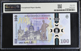 Romania 100 Lei 2024 P 127 a Polymer Commemorative Superb Gem UNC PMG 69 EPQ