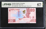 Zambia 20 Kwacha 2024 P 63 a Superb Gem UNC PMG 67 EPQ
