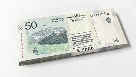 Argentina 50 Pesos 2018 Mixed Suffix P 363 UNC Lot 100 PCS 1 Bundle