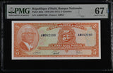 Haiti 5 Gourde 1919 ND 1971 P 202 a Superb Gem UNC PMG 67 EPQ
