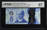 Canada 5 Dollars 2013 P 106 e Polymer Lane & Macklem Superb Gem UNC PMG 67 EPQ