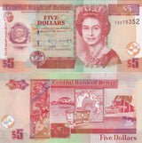 Belize 5 Dollars 2022 P 67 NEW Date & Sign UNC, Elizabeth II, medal of Thomas