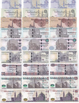 Egypt Set 9 X Lot 3 = 27 UNC 25 Piasters - 200 pounds Random Year P 57 70 - 77