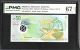 Maldives 50 Rufiyaa 2022 P 35 a Superb Gem UNC PMG 67 EPQ