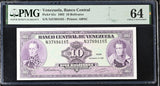 Venezuela 10 Bolivares 1992 P 61 c Choice UNC PMG 64