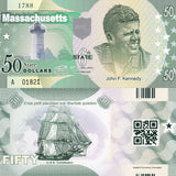 UNITED STATE USA. MASSACHUSETTS 50 D. 6th STATE ND 2014 JFK POLYMER Private issu