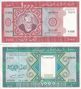 Mauritania SET 2 UNC 1000 Ouguiya 1981 1989 (2024) P 3D 7A P NL Camel Unissued