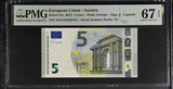 Euro 5 Euro Austria 2013 P 27 n Superb Gem UNC PMG 67 EPQ