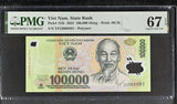 Vietnam 100000 Dong 2023 Polymer P 122 t Superb Gem UNC PMG 67 EPQ