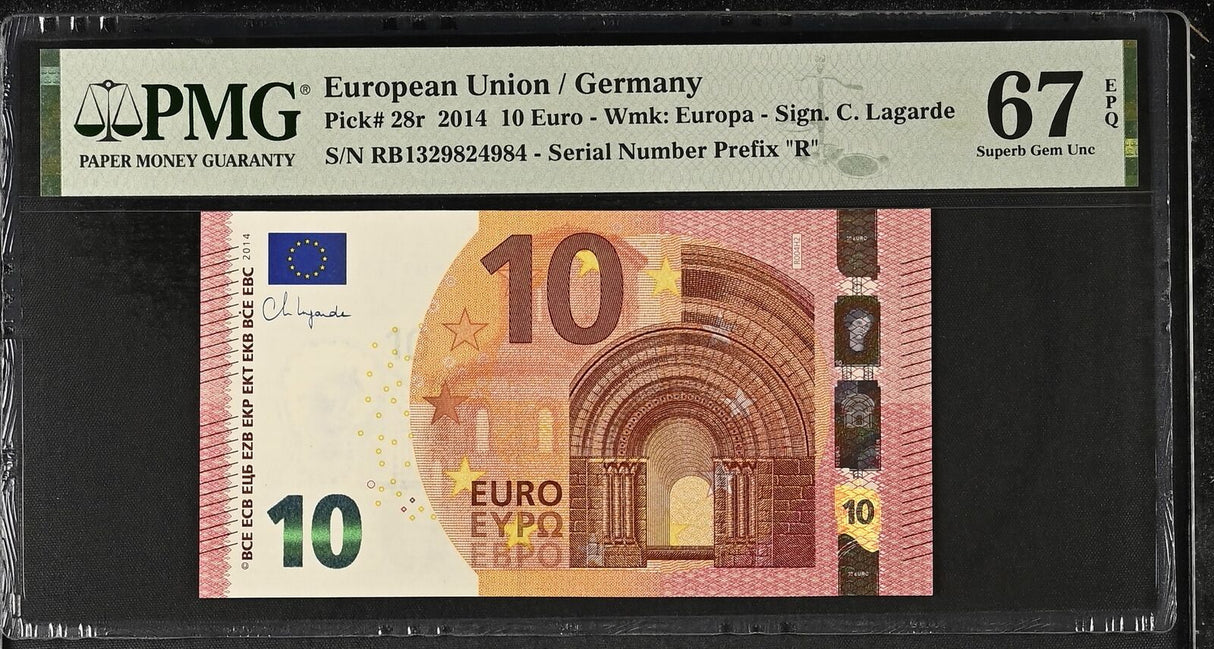 Euro 10 Euro Germany 2014 P 28 r Superb Gem UNC PMG 67 EPQ