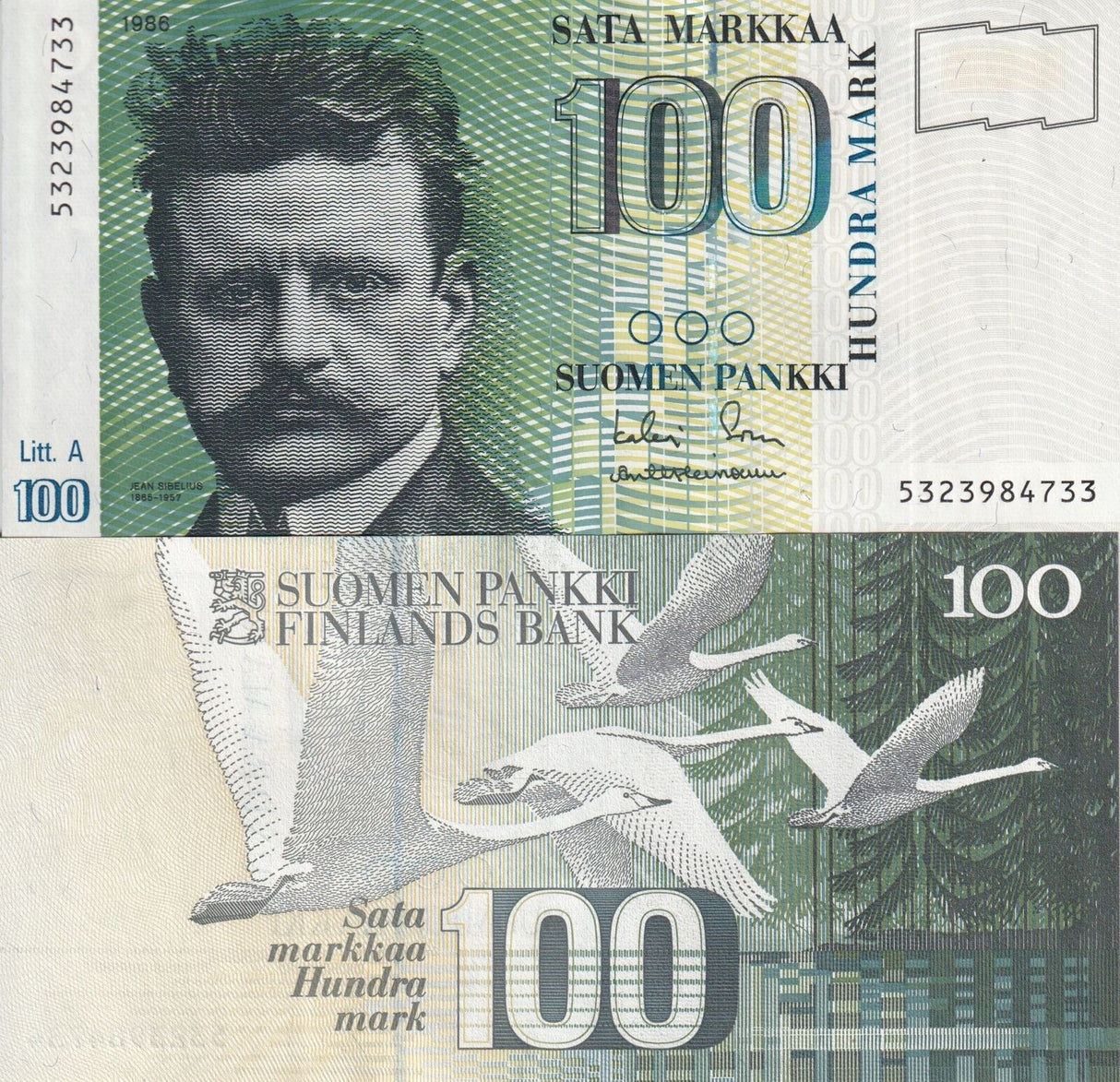 Finland 100 Markkaa 1986 P 119 AUnc