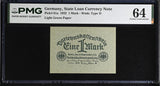 Germany 1 Mark 1922 P 61 a Choice UNC PMG 64  ,State Loan Currency Note