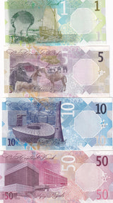 Qatar Set 4 Pcs 1 5 10 50 Riyals 2022 P 32 33 P 34 35 UNC