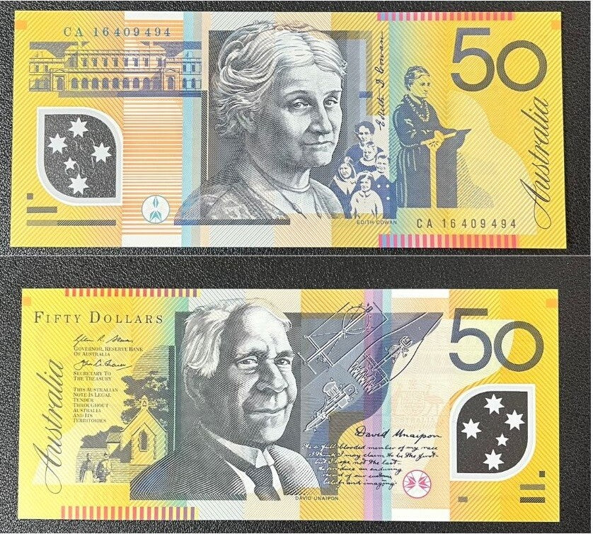 Australia 50 Dollars 2016 Polymer P 60 UNC ,Perth ,Edith Dircksey Cowan