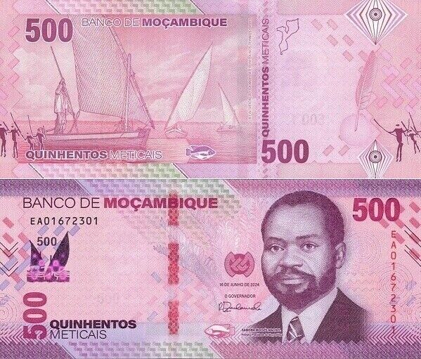 Mozambique 500 Meticais 2024 PAPER new family P 159 Sailing boats UNC