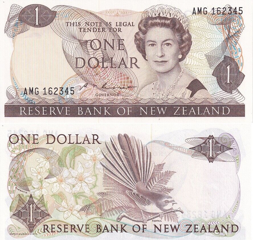New Zealand 1 Dollar 1985-1989 P 169 b UNC
