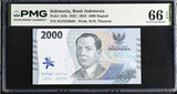 Indonesia 2000 Rupiah 2022 / 2023 P 163 b GEM UNC PMG 66 EPQ