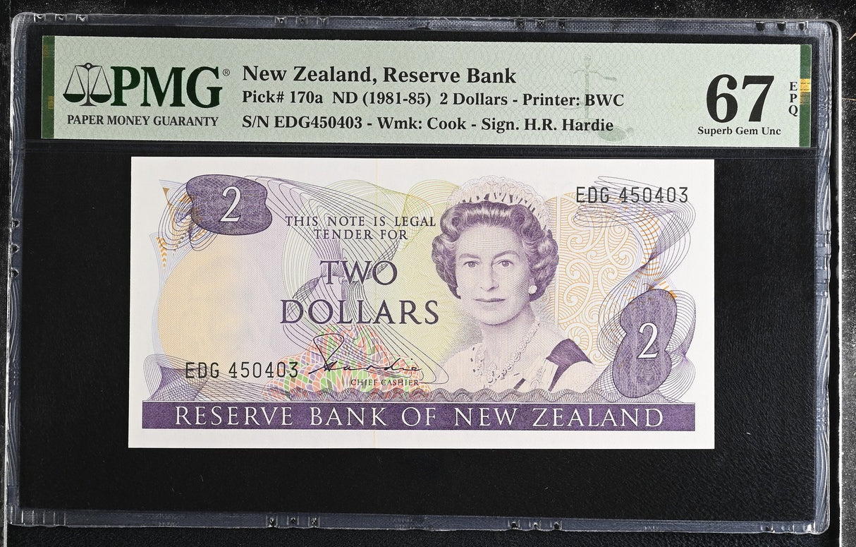 New Zealand 2 Dollar ND 1981-1985 P 170 a Superb Gem UNC PMG 67 EPQ
