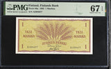 Finland 1 Markka 1963 P 98 a Superb Gem UNC PMG 67 EPQ