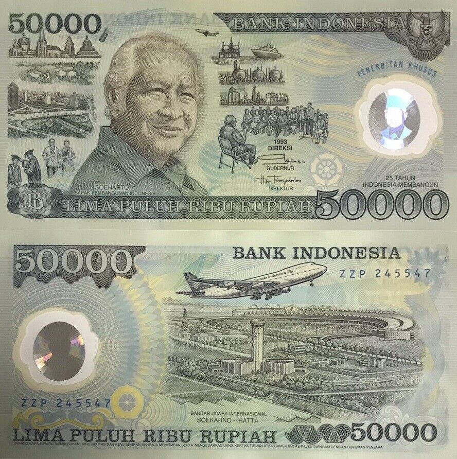 Indonesia 50000 Rupiah 1993 P 134 a Polymer AUnc