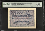 Germany Bayern 500000 Mark 1923 P S930 Gem UNC PMG 66 EPQ