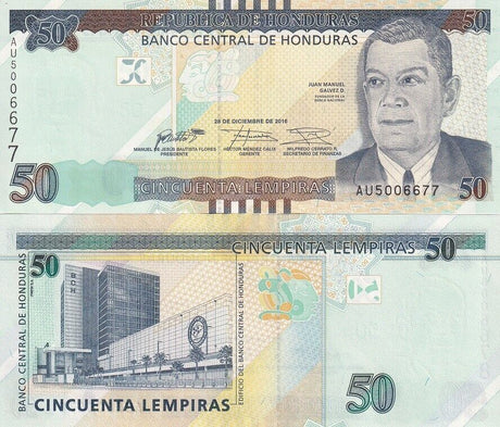 Honduras 50 Lempiras 2016 P 104 UNC LOT 3 PCS