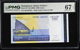 Madagascar 5000 Ariary ND 2003 P 84 Superb Gem UNC PMG 67 EPQ