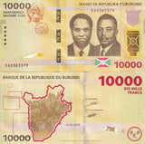 Burundi 10000 Francs 2015 P 54 UNC