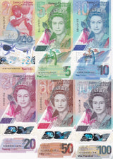 East Caribbean Set 6 UNC 2 5 10 20 50 100 D. 2019-2024 P 55A 56 57 -61 Polymer
