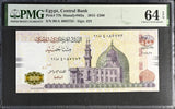 Egypt 200 Pounds 2015 P 77 b 99/A Prefix Choice UNC PMG 64 EPQ