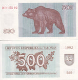 Lithuania 500 Talonas 1992 P 44 UNC