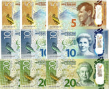 New Zealand Set 3 x LOT 3 = 9 UNC 5 10 20 Dollars 2015-2018 P 191 192 193