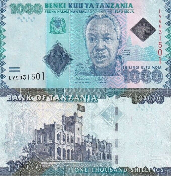 Tanzania 1000 Shillings ND 2025 P 41 NEW sign UNC
