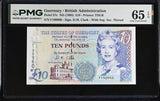 Guernsey 10 Pound ND 1995 P 57 c Gem UNC PMG 65 EPQ