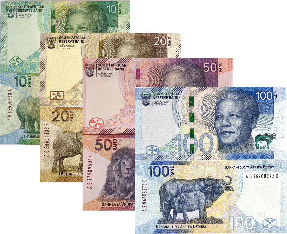 South Africa SET 4 UNC 10 20 50 100 Rand 2023 P 148 149 150 151 New
