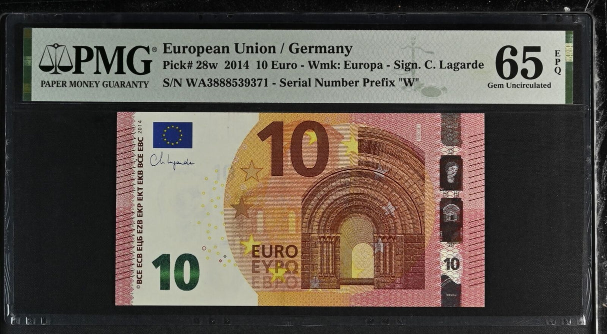 Euro 10 Euro Germany 2014 P 28 W Gem UNC PMG 65 EPQ