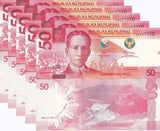 Philippines 50 Pesos 2023 P 231A With Blind Mark UNC LOT 5 PCS
