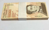 Venezuela 50000 Bolivares 2019 P 111 a Large Security UNC LOT 25 Pcs 1/4 BUNDLE