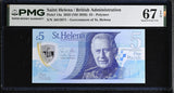 St. Helena 5 Pounds 2025 ND 2026 Polymer P 14 a Superb Gem UNC PMG 67 EPQ