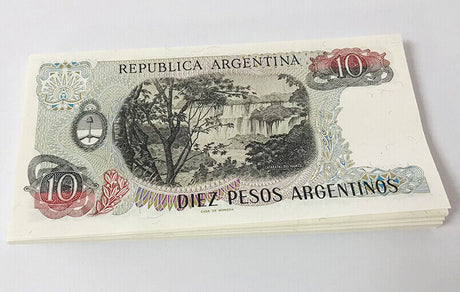 Argentina 10 Pesos ND 1983-1984 P 313 AUnc Lot 25 Pcs 1/4 Bundle
