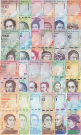 Venezuela Set 24 UNC 2 - 100000 Bolivares 2 - 50000 Soberano 2007-2020 P 88-108