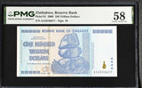 Zimbabwe 100 Trillion Dollars 2008 P 91 Choice About UNC PMG 58