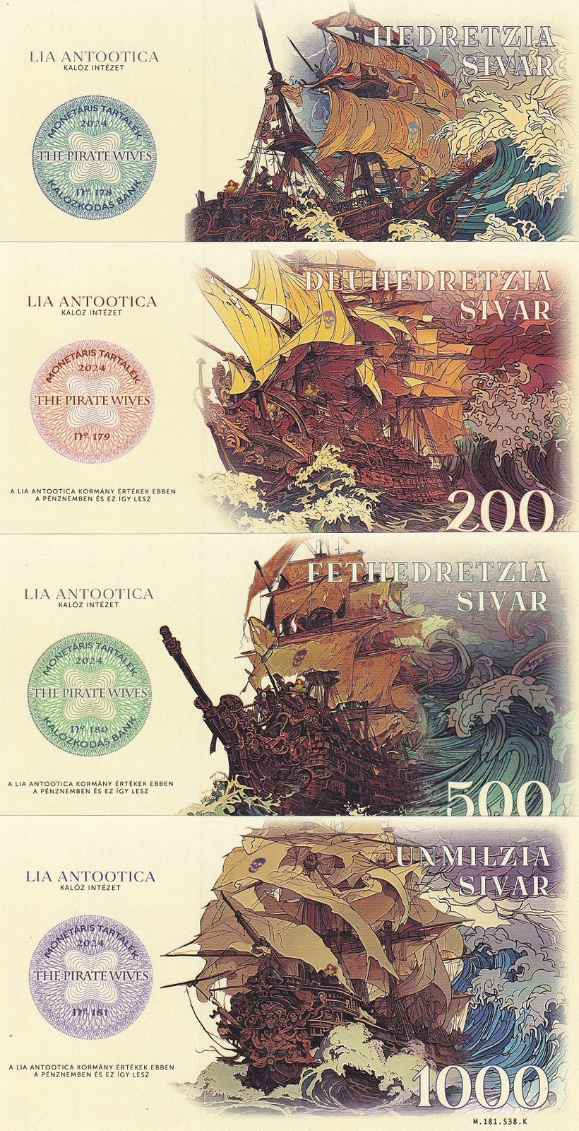 LIR ANTOOTICA KALOZKODAS  Set 4 PCS 100 200 500 1000 Sivar 2024 Polymer Fantasy
