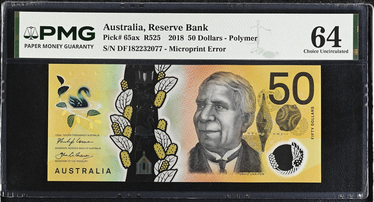 Australia 50 Dollars 2018 Polymer P 65 ax Choice UNC PMG 64
