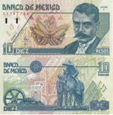 Mexico 10 Pesos 1996 Series Y P 105 UNC , Zapata on horseback