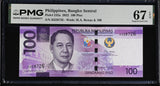 Philippines 100 Piso 2022 P 232 a Superb Gem UNC PMG 67 EPQ