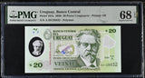 Uruguay 20 Pesos 2020 P 101 a Polymer Superb Gem UNC PMG 68 EPQ