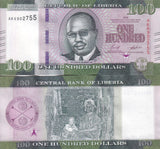 Liberia 100 Dollars 2022 P 41 UNC